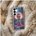 Cosmic Lady Pink Phone Case for Samsung Galaxy Series, Yoga Lotus Design TPU Cover