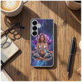Cosmic Lady Phone Case for Samsung Galaxy Series, Yoga Lotus Design TPU Cover