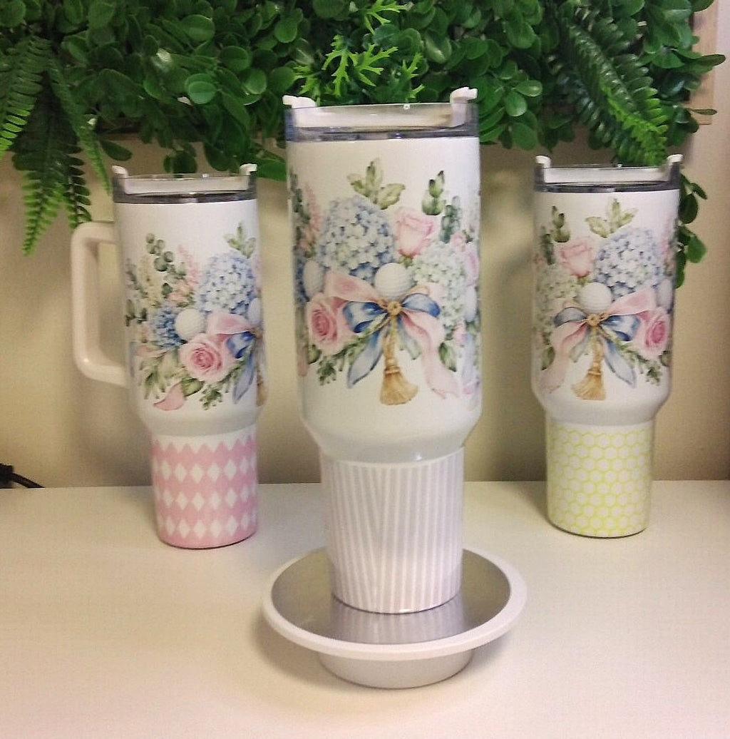 Tumbler with Golf and Hummingbird motif