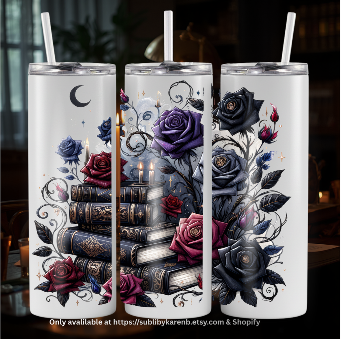 Moody Dark Tumbler - Purple Rose